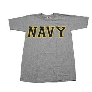 Navy Shirt Mens S Gray Blue Bayside Military Workout Run Uniform